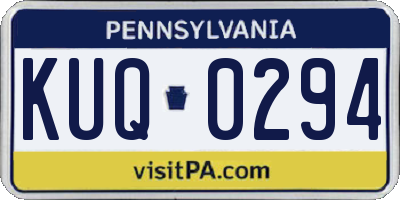 PA license plate KUQ0294