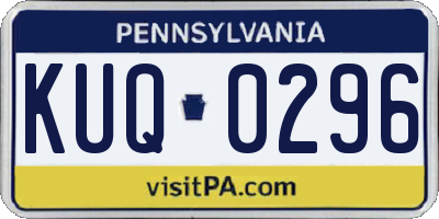 PA license plate KUQ0296