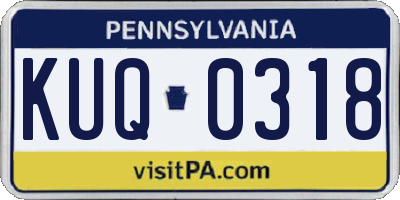 PA license plate KUQ0318