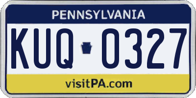 PA license plate KUQ0327