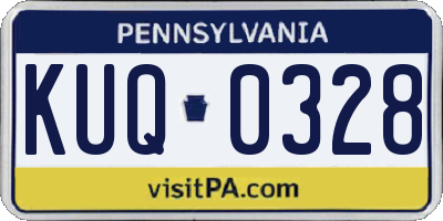 PA license plate KUQ0328