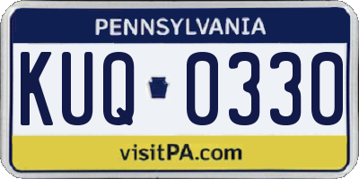 PA license plate KUQ0330