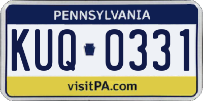 PA license plate KUQ0331
