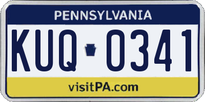 PA license plate KUQ0341