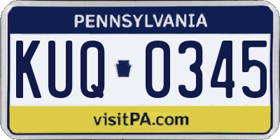 PA license plate KUQ0345