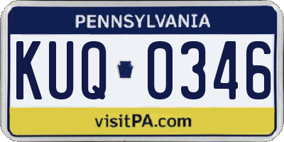 PA license plate KUQ0346