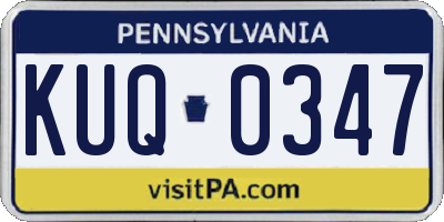 PA license plate KUQ0347