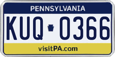 PA license plate KUQ0366