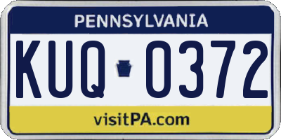 PA license plate KUQ0372