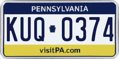 PA license plate KUQ0374