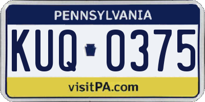 PA license plate KUQ0375