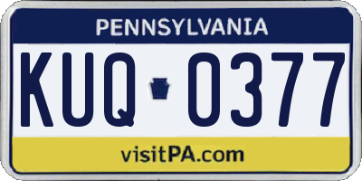 PA license plate KUQ0377