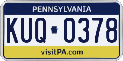 PA license plate KUQ0378