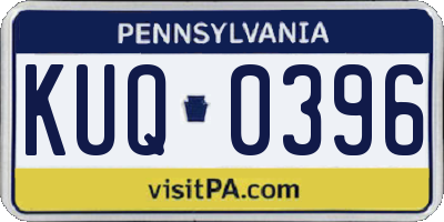 PA license plate KUQ0396