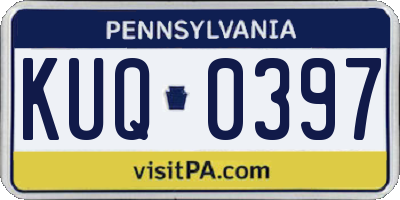 PA license plate KUQ0397