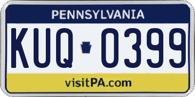 PA license plate KUQ0399