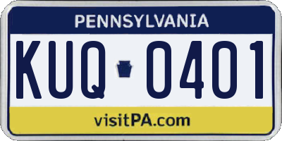 PA license plate KUQ0401