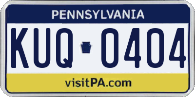 PA license plate KUQ0404