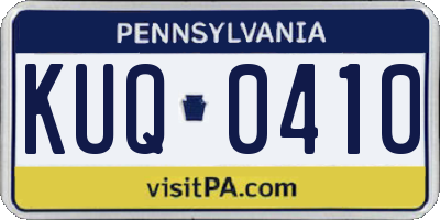 PA license plate KUQ0410