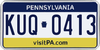 PA license plate KUQ0413