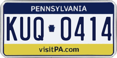 PA license plate KUQ0414