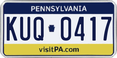 PA license plate KUQ0417