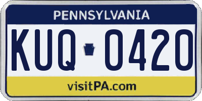 PA license plate KUQ0420