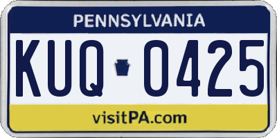 PA license plate KUQ0425