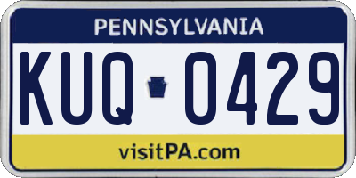 PA license plate KUQ0429