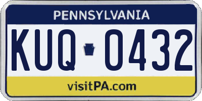 PA license plate KUQ0432