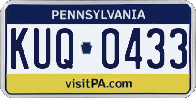 PA license plate KUQ0433