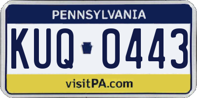 PA license plate KUQ0443