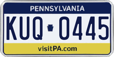 PA license plate KUQ0445