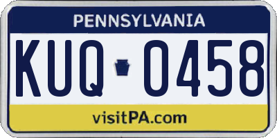 PA license plate KUQ0458