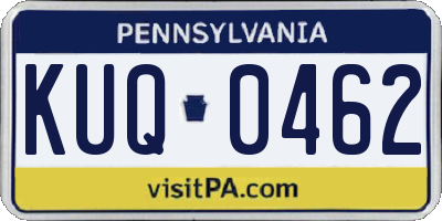 PA license plate KUQ0462