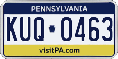 PA license plate KUQ0463