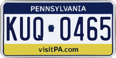 PA license plate KUQ0465