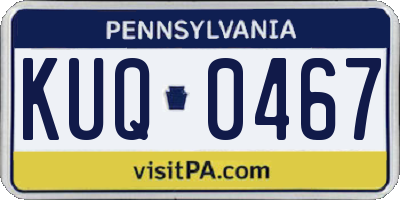 PA license plate KUQ0467