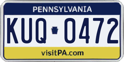 PA license plate KUQ0472