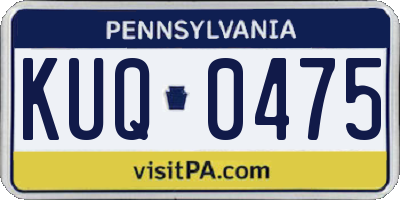 PA license plate KUQ0475