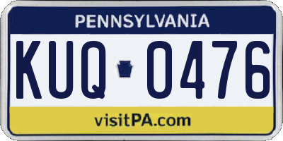 PA license plate KUQ0476