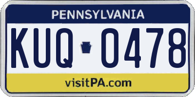 PA license plate KUQ0478