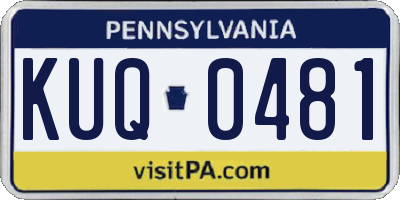 PA license plate KUQ0481