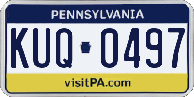 PA license plate KUQ0497