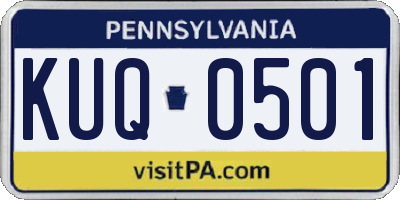 PA license plate KUQ0501