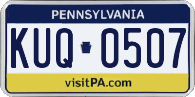 PA license plate KUQ0507