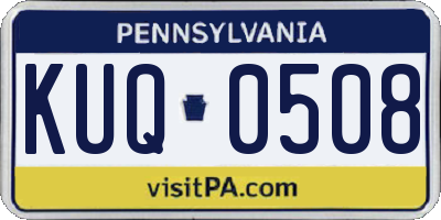 PA license plate KUQ0508
