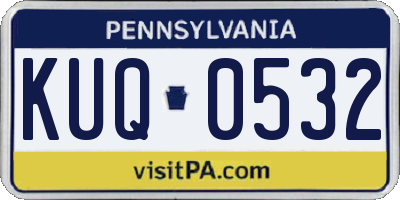 PA license plate KUQ0532