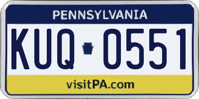 PA license plate KUQ0551