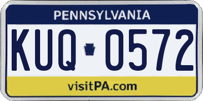PA license plate KUQ0572